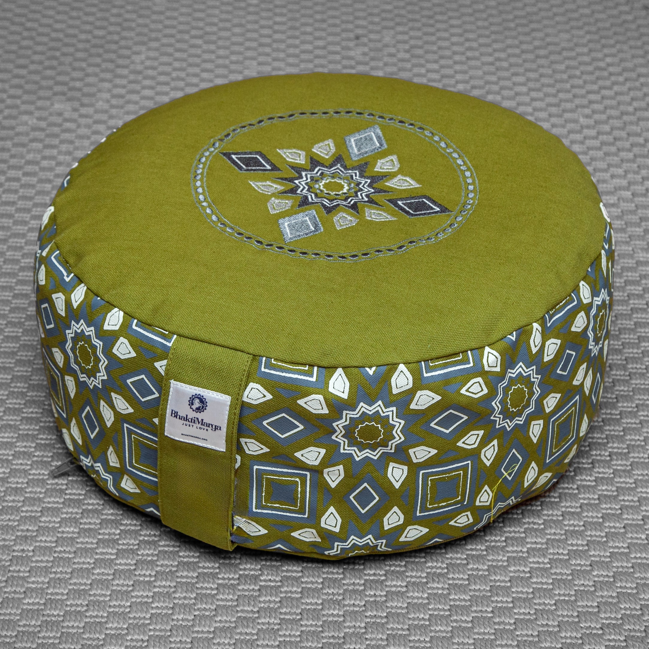 Cuscino da meditazione, rotondo, salvia sunburst