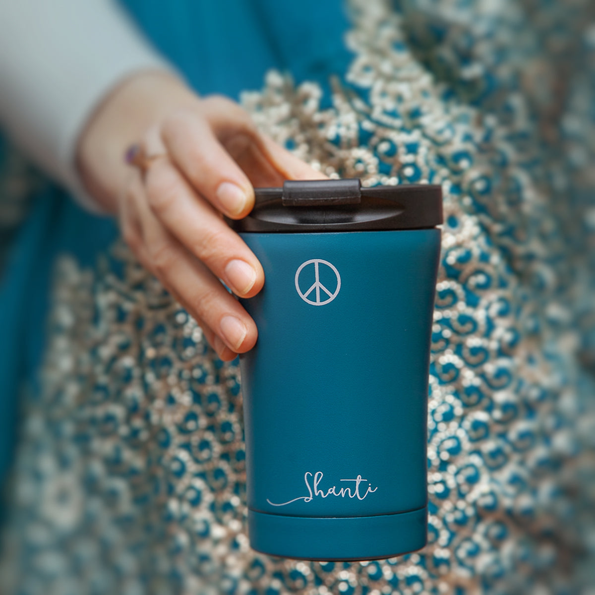 Stainless steel Insulated Mug Small, SHANTI, petrol