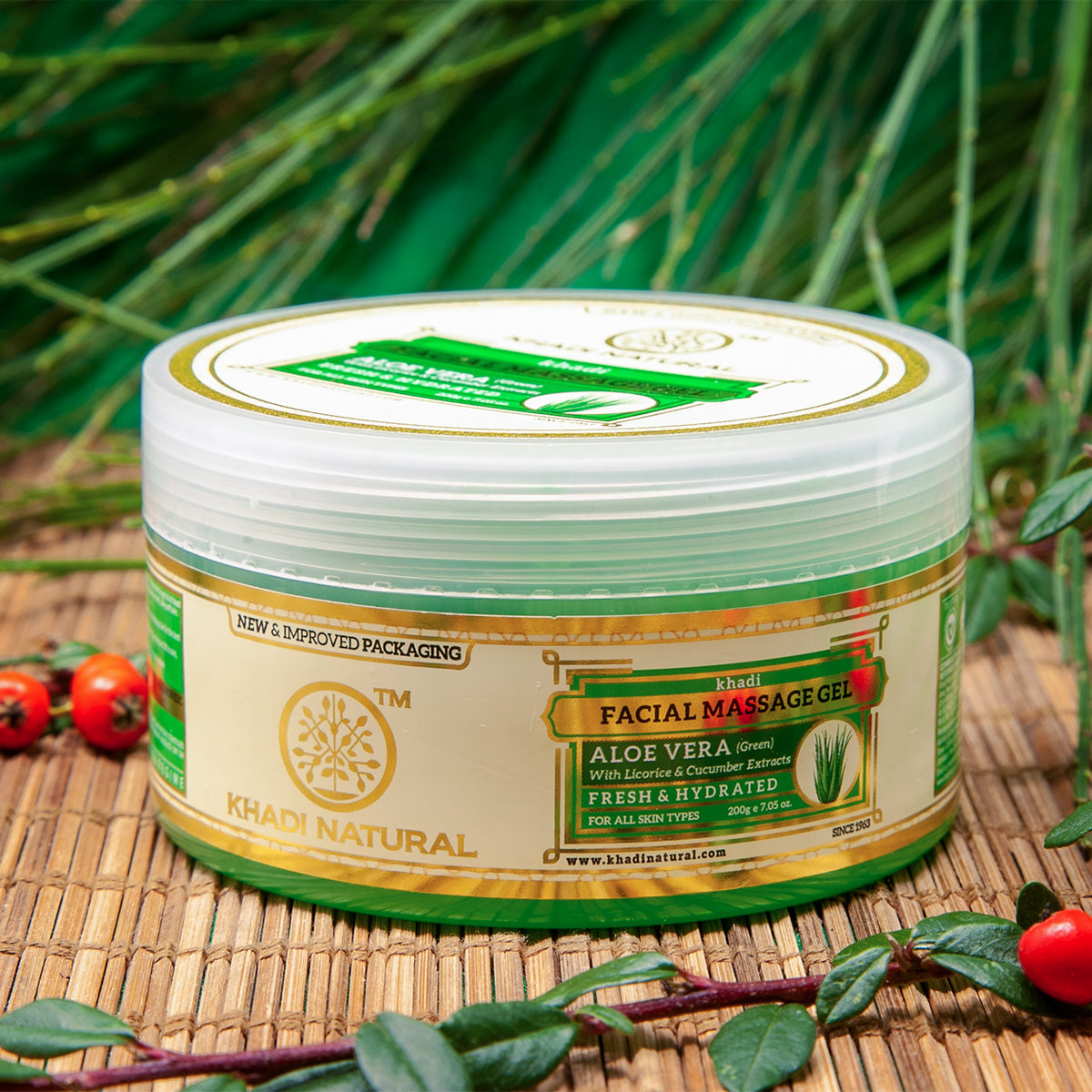 Khadi Face Massage Gel: Aloe Vera con estratti di liquirizia e cetriolo