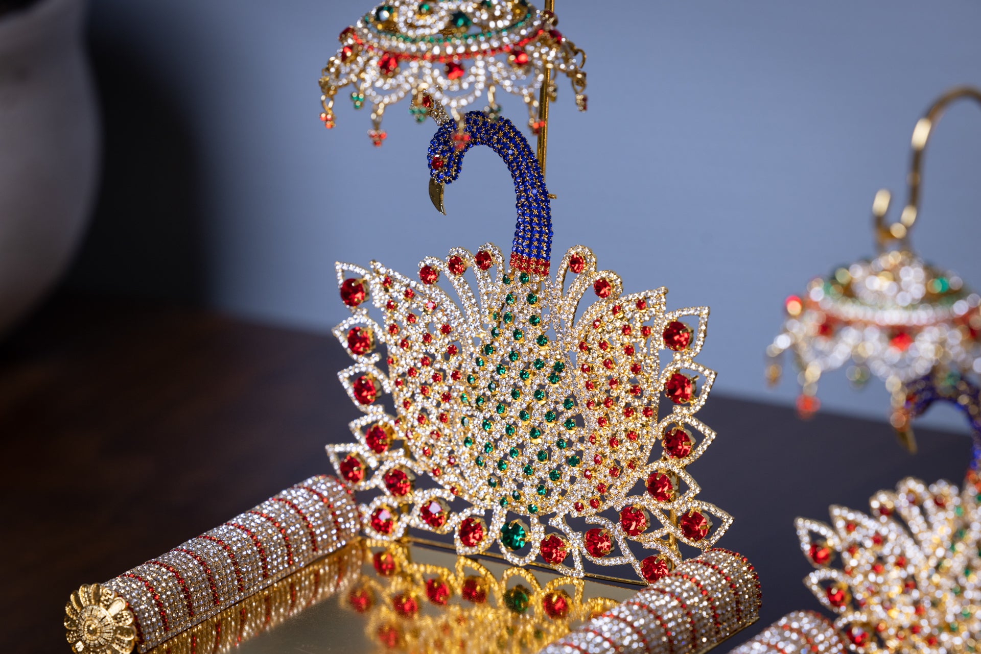 Deity Peacock Singhasan with Chatar