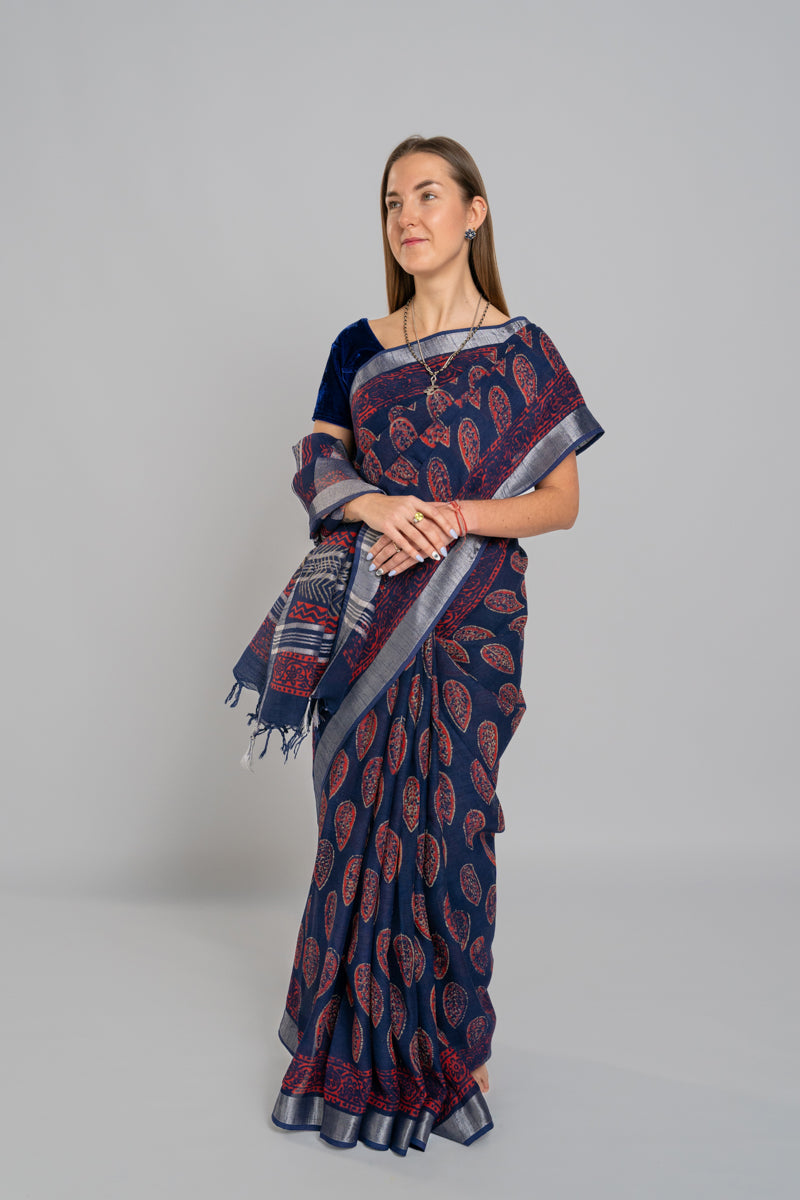 Sari in cotone slub