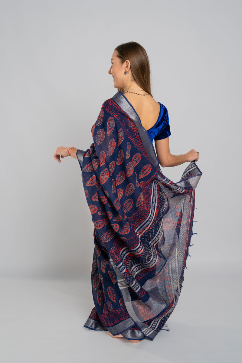 Sari in cotone slub