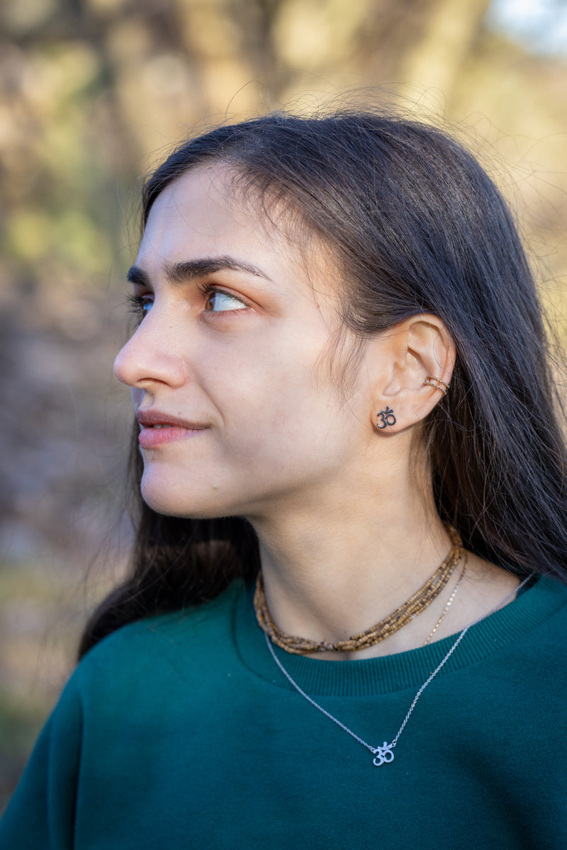 OM Post Earrings – Sterling Silver