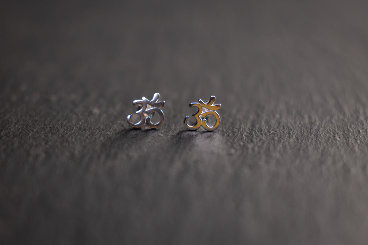 OM Post Earrings – Sterling Silver