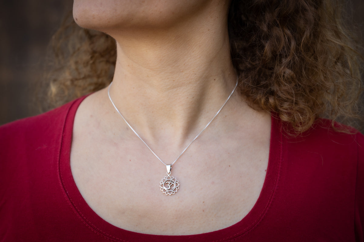 Lotus OM Pendant Necklace - Sterling Silver