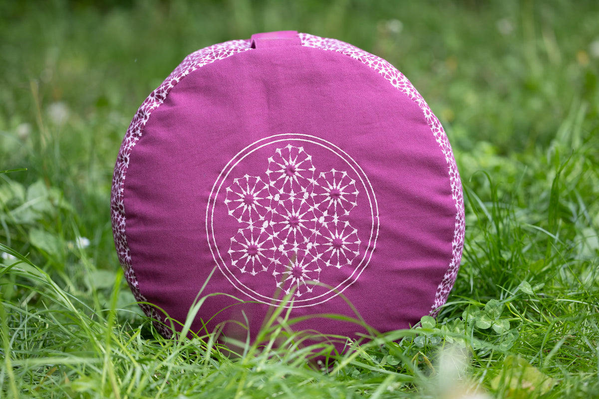 Cuscino per meditazione, rotondo, Plum Galaxy