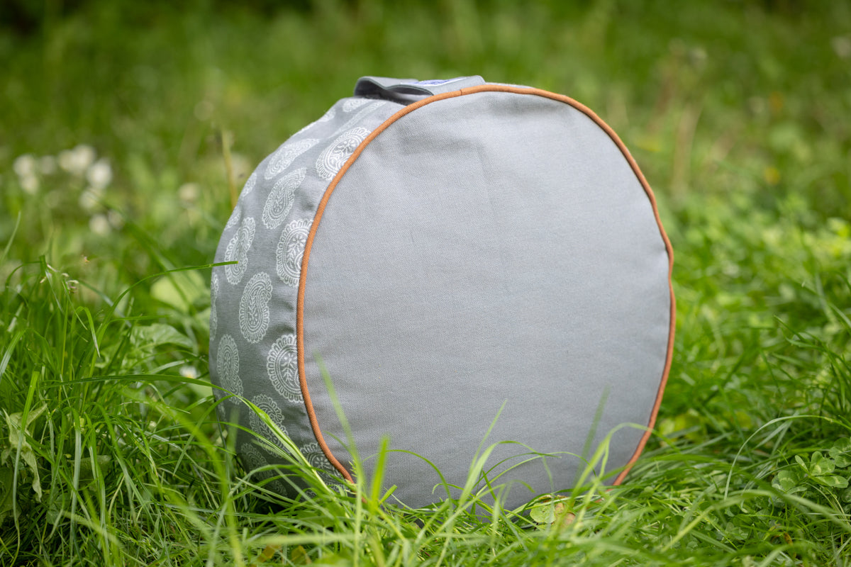 Meditation Cushion, Full-round, Slate Banyan Leaf