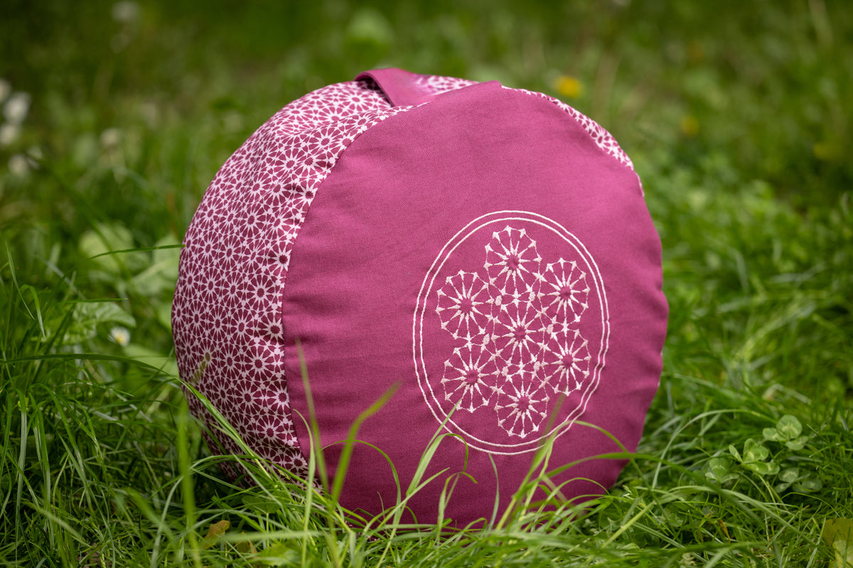 Cuscino per meditazione, rotondo, Plum Galaxy