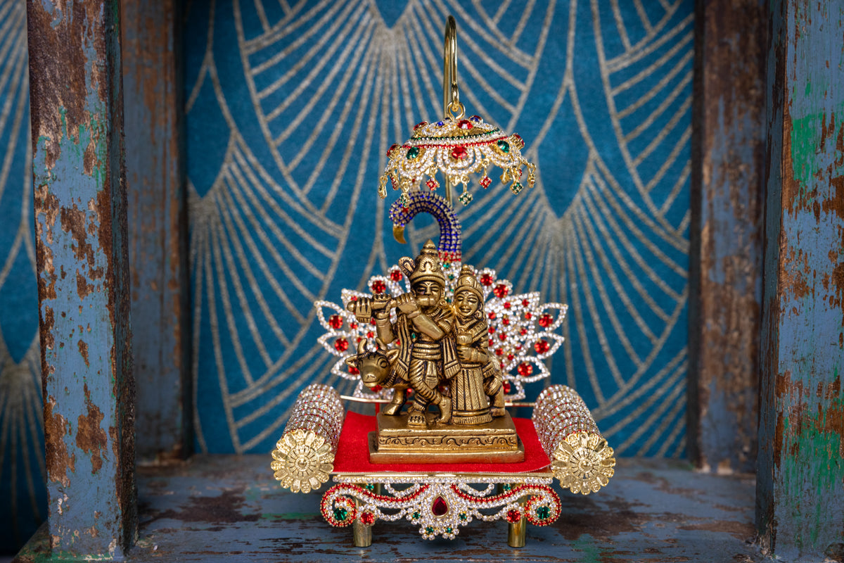 Deity Peacock Singhasan with Chatar