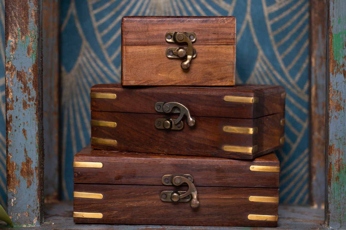 Carved Wooden Treasure Box