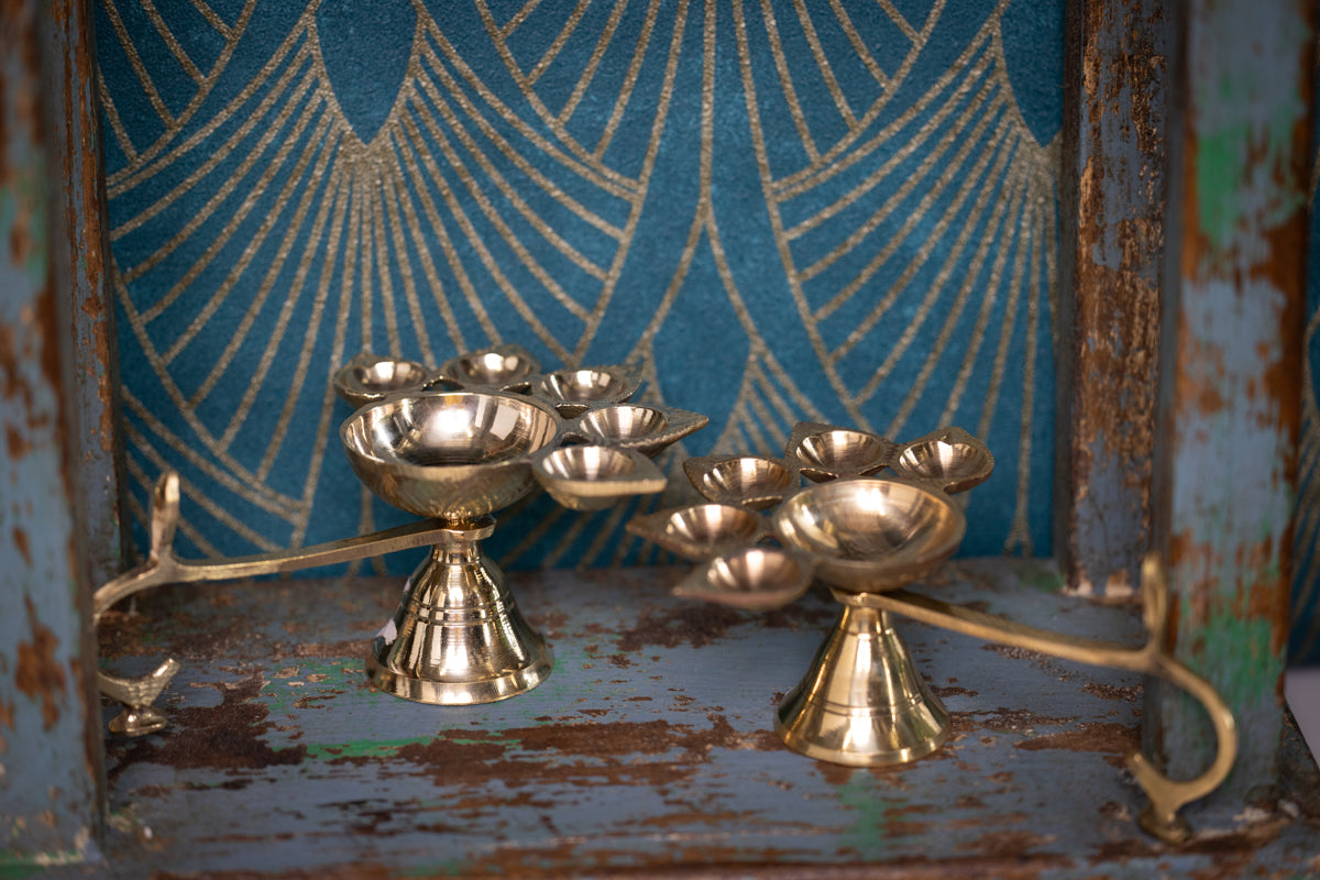 Puja Arati Lamp - 5 Face Diya Lamp