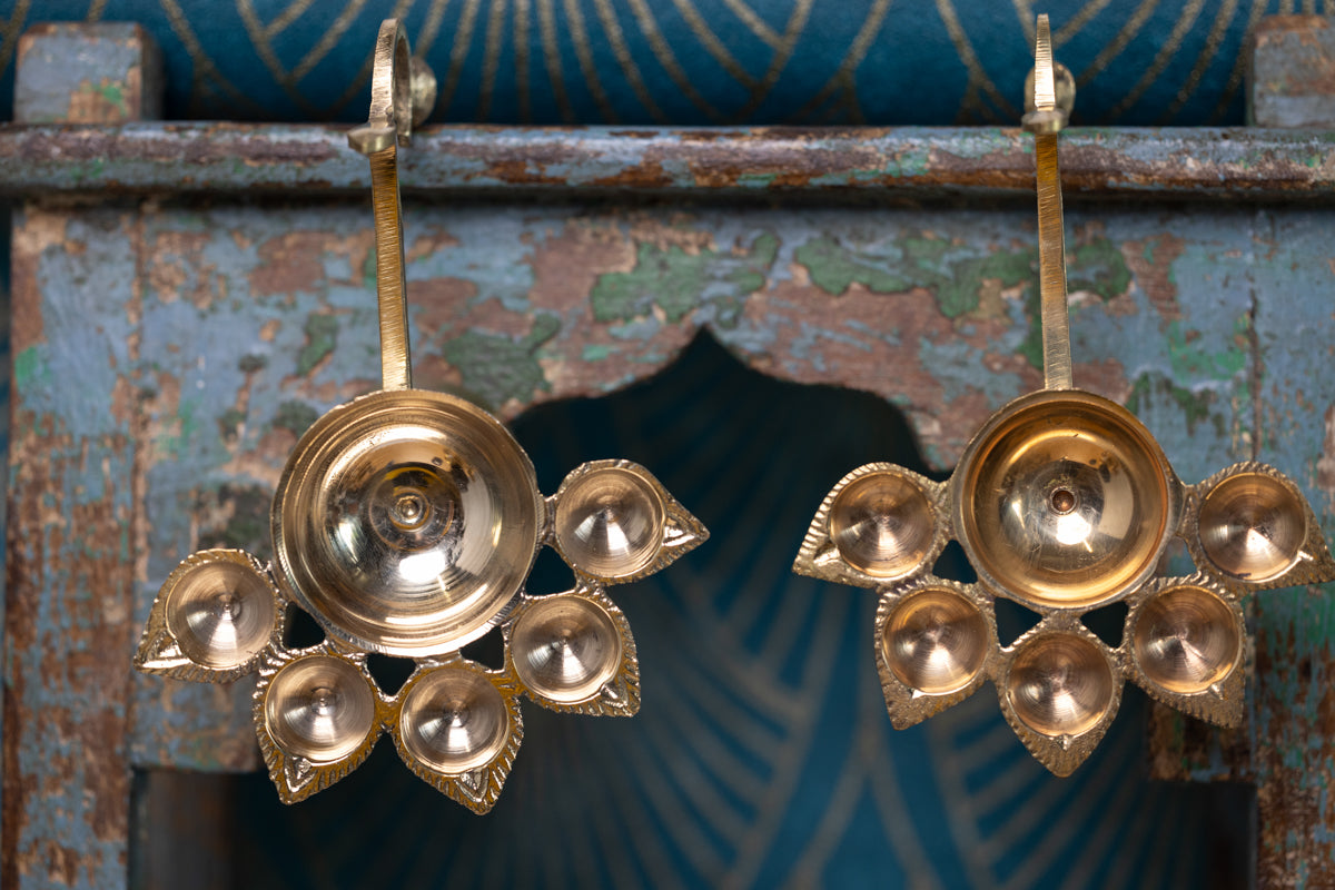 Puja Arati Lamp - 5 Face Diya Lamp