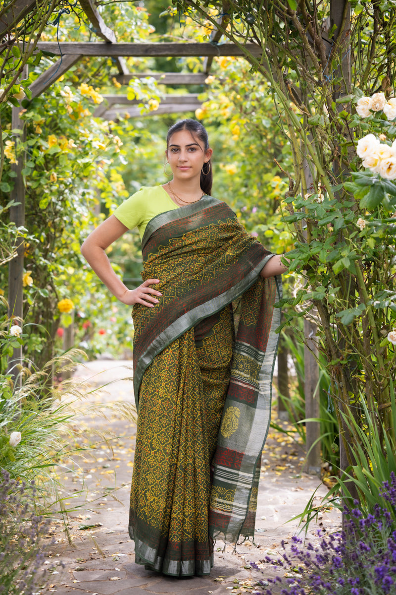 Sari in cotone slub