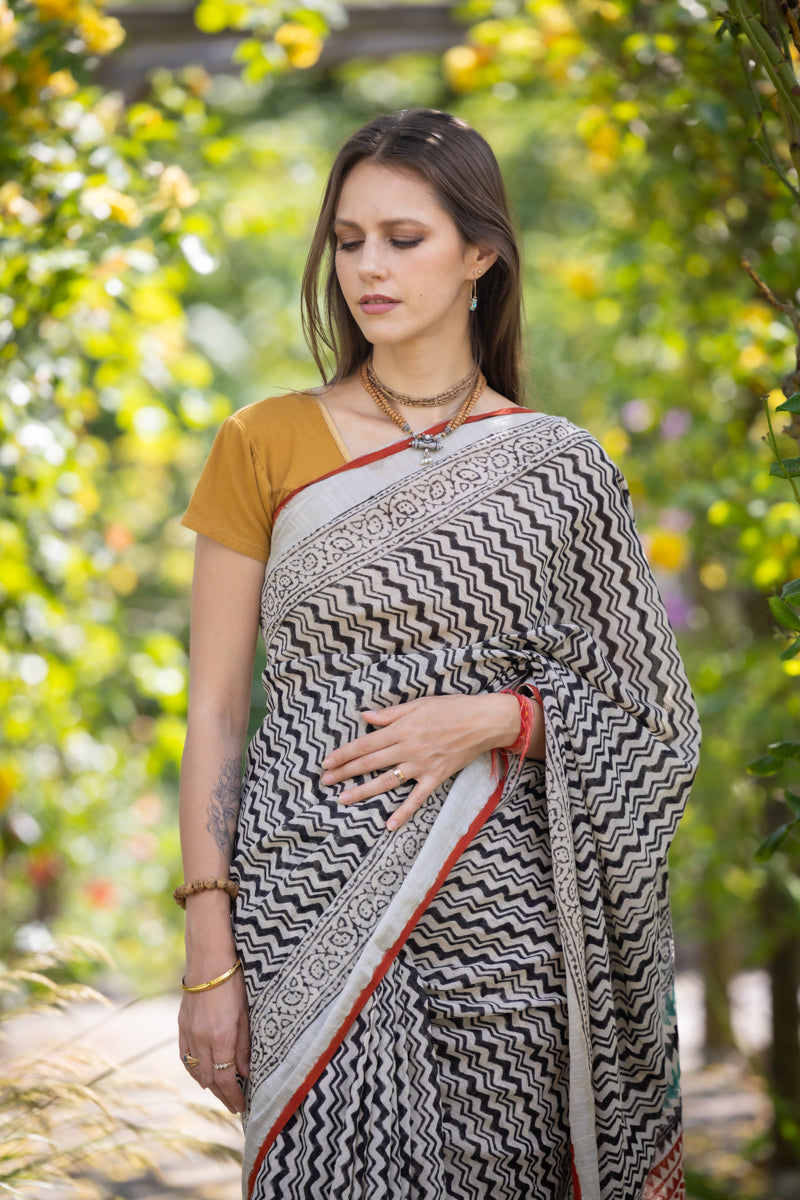 Sari in cotone slub