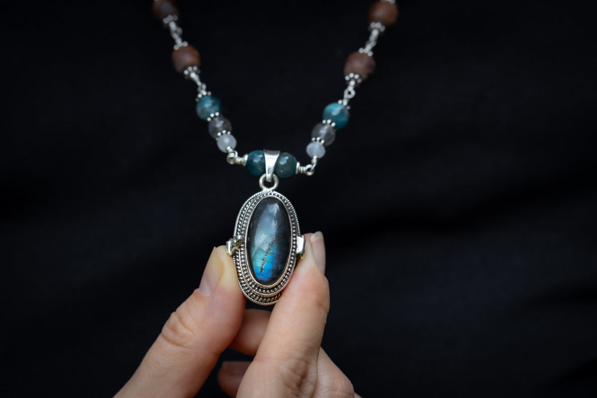 PENDANT LOCKET: Labradorite