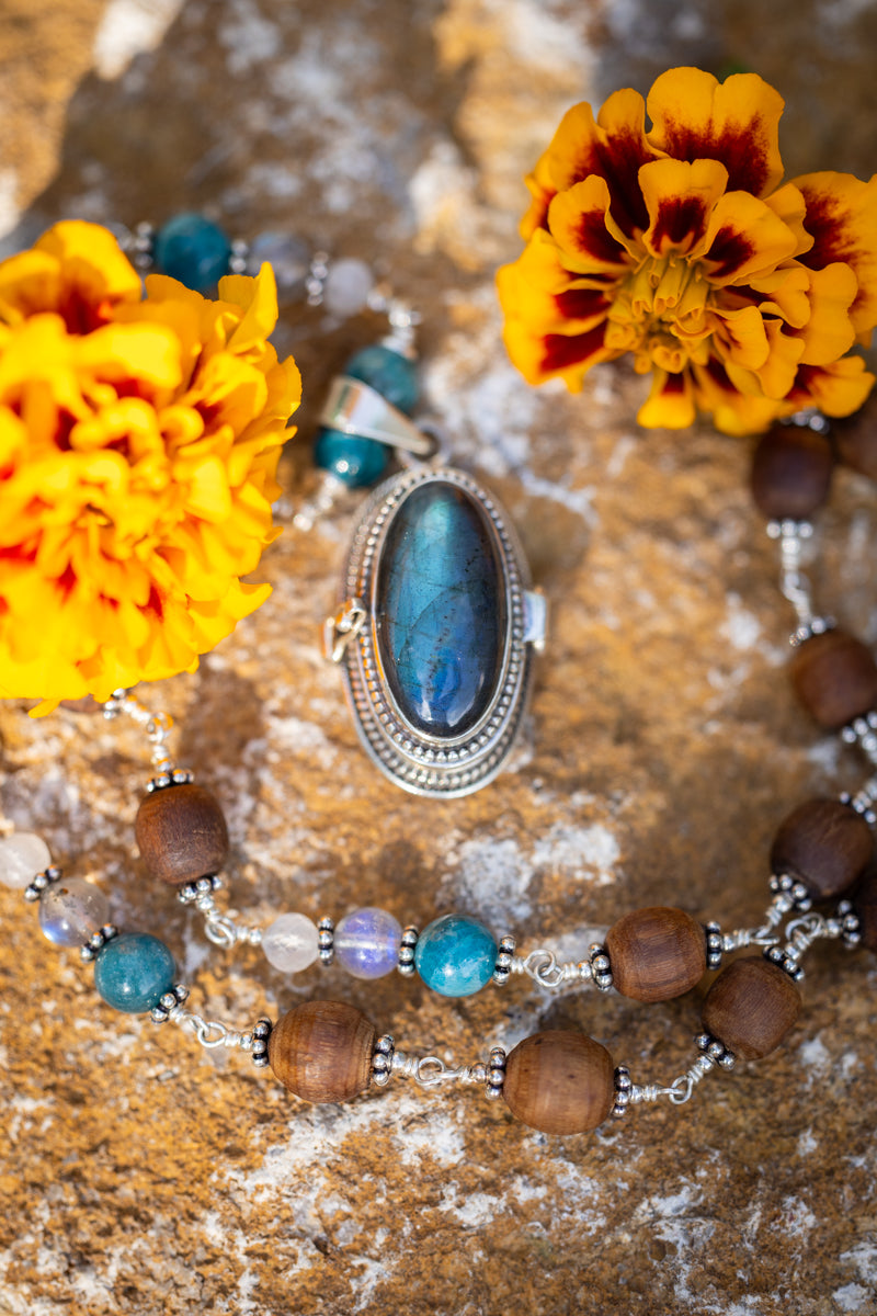 PENDANT LOCKET: Labradorite