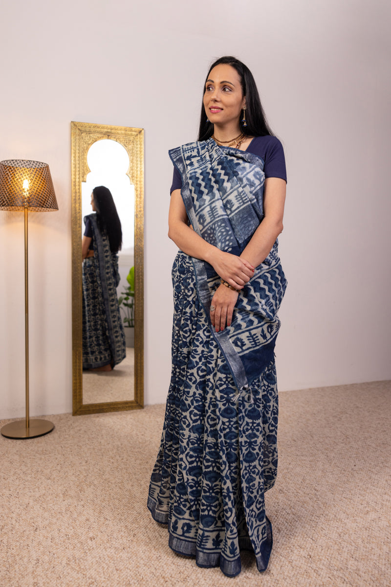 Sari in cotone slub