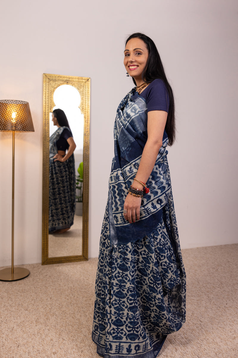 Sari in cotone slub