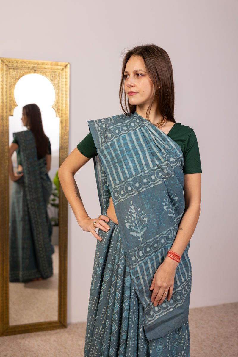 Sari di cotone Malmal