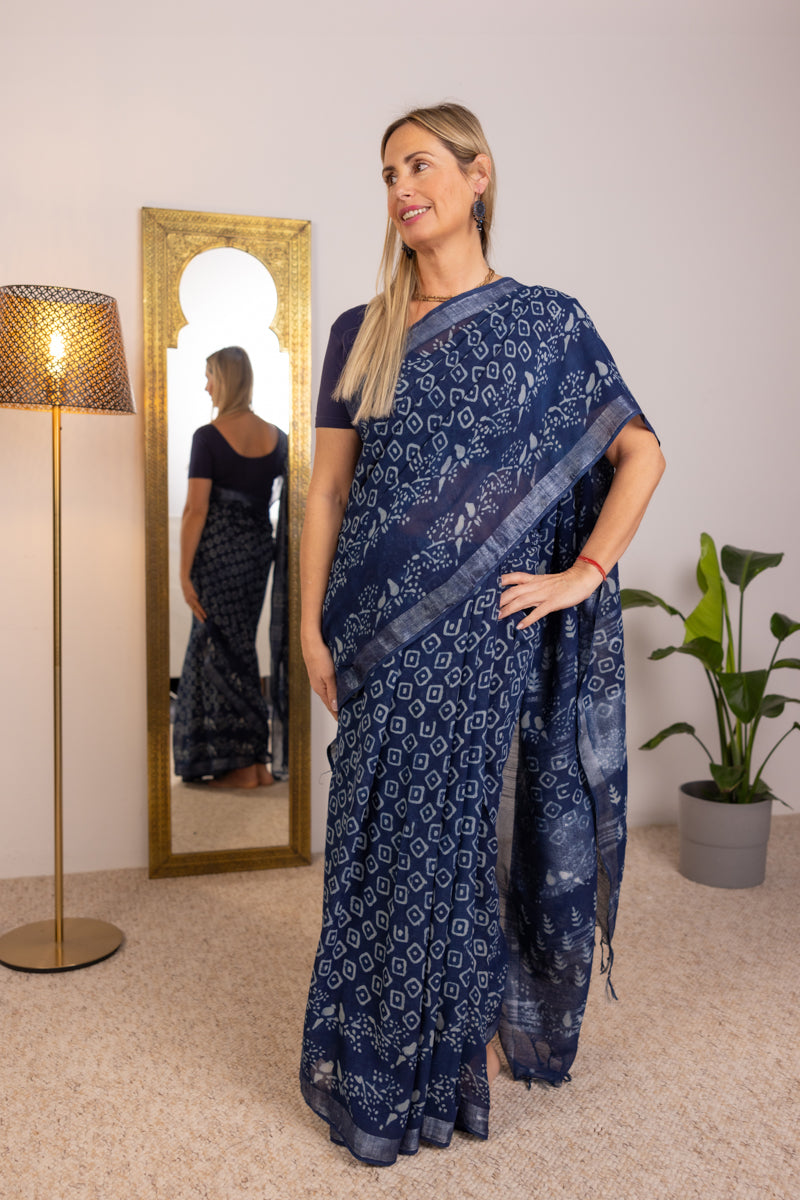 Sari in cotone slub