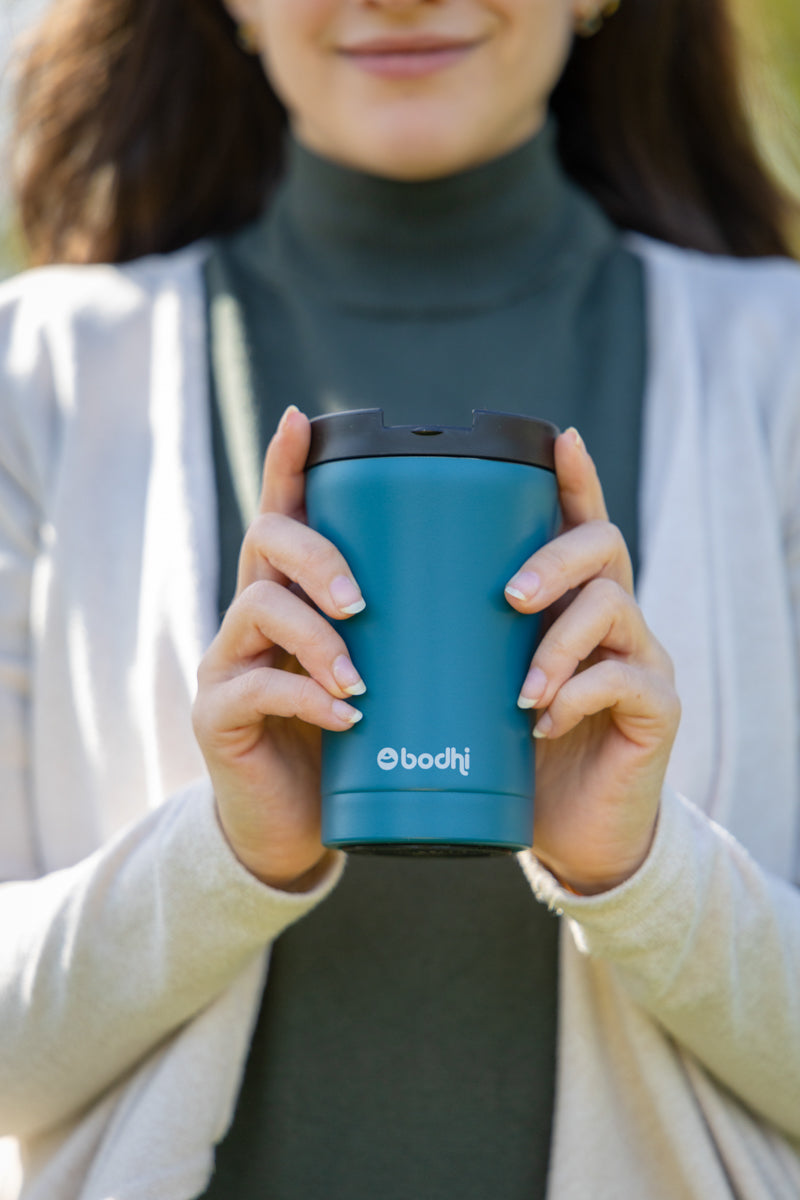 Stainless steel Insulated Mug Small, SHANTI, petrol