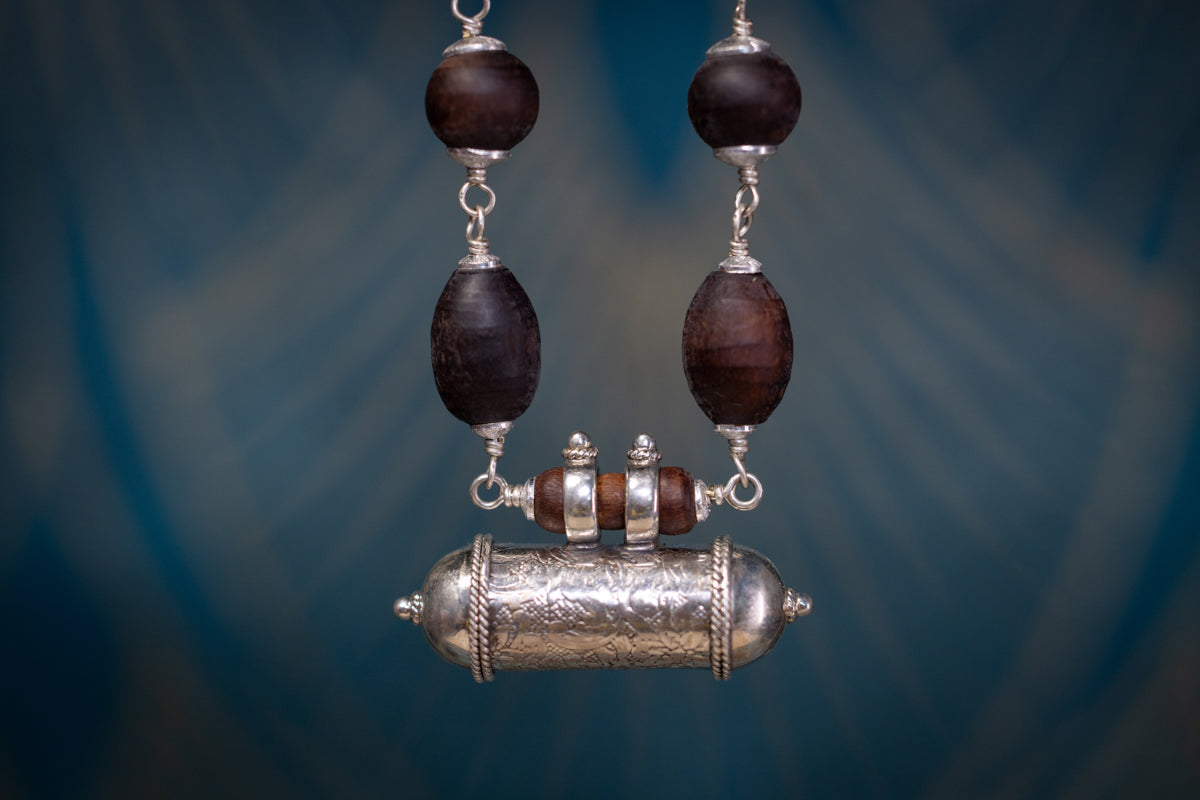 Collana Tulsi con Kavacham / Argento, var.- SRIMATI