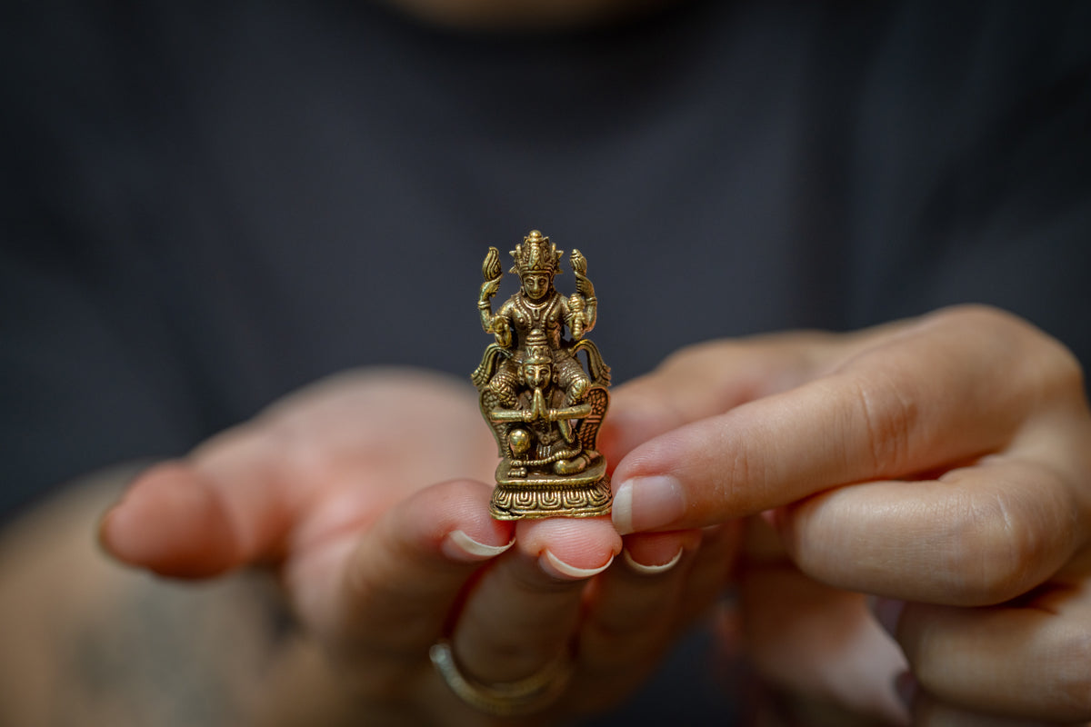 Lord Vishnu Riding on Garuda - mini murti
