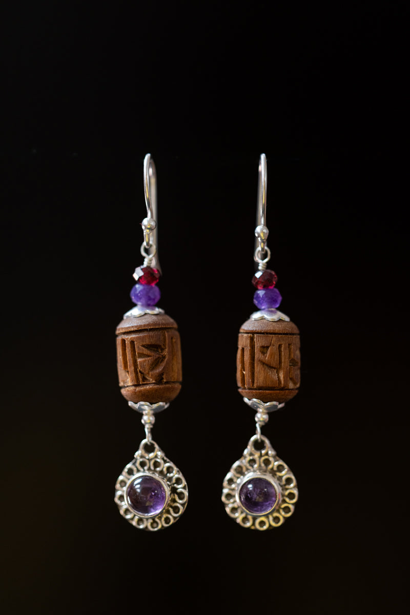 Earrings Amethyst Tulsi Dangles