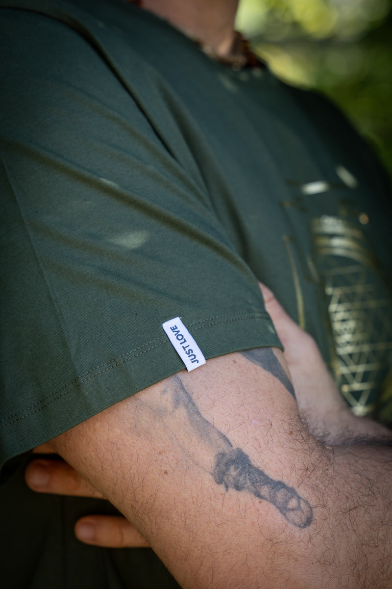 Sri Yantra T-shirt - Moss Green