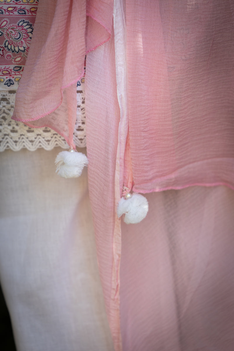 Simply White Anarkali Kurti Set