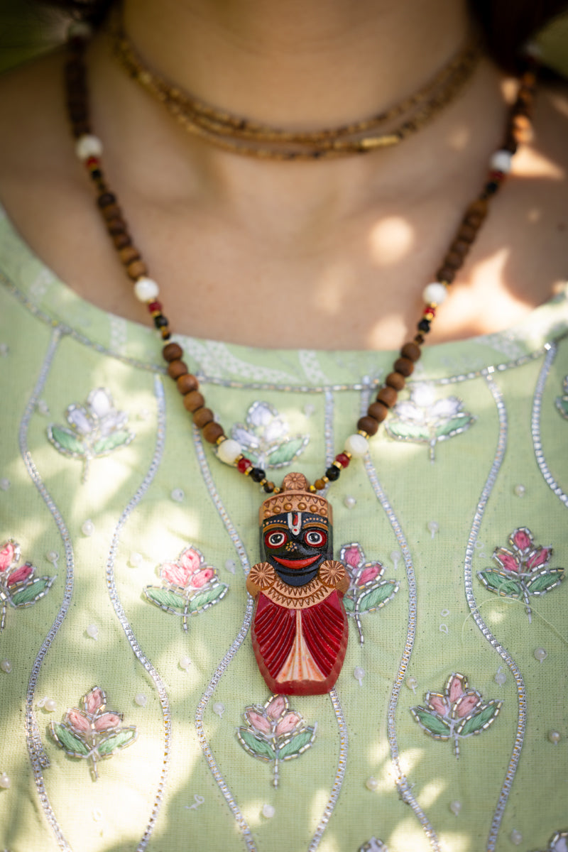 Painted JAGANNATH Tulsi Necklace