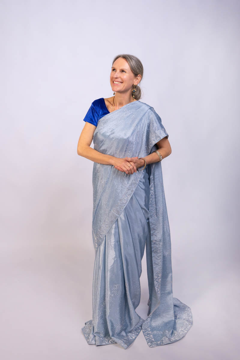 Ice Blue Saree