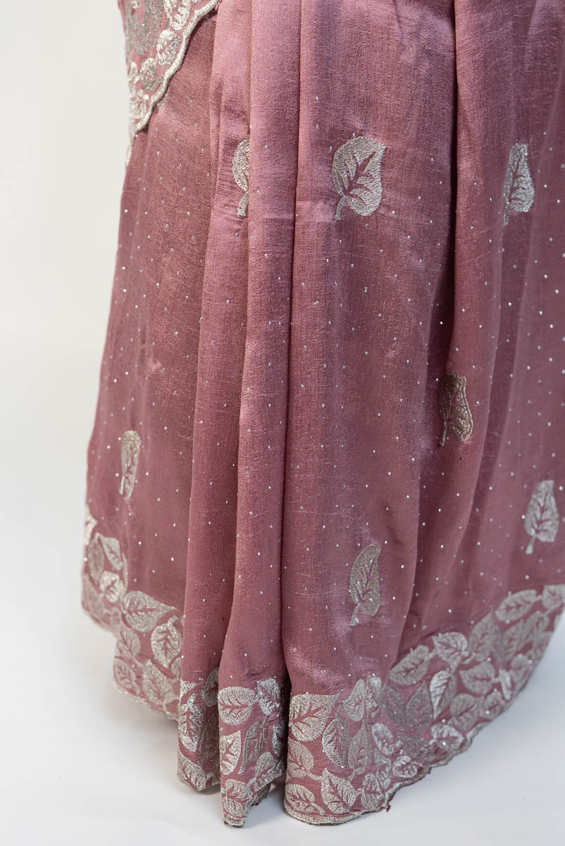 Rouge Rose Chinon Silk Saree