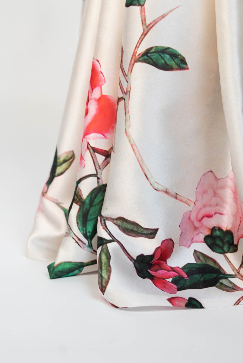 Romance Rose Faux Crepe Digital Print Saree