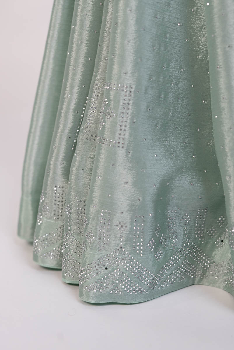 Light Silver Sage Saree