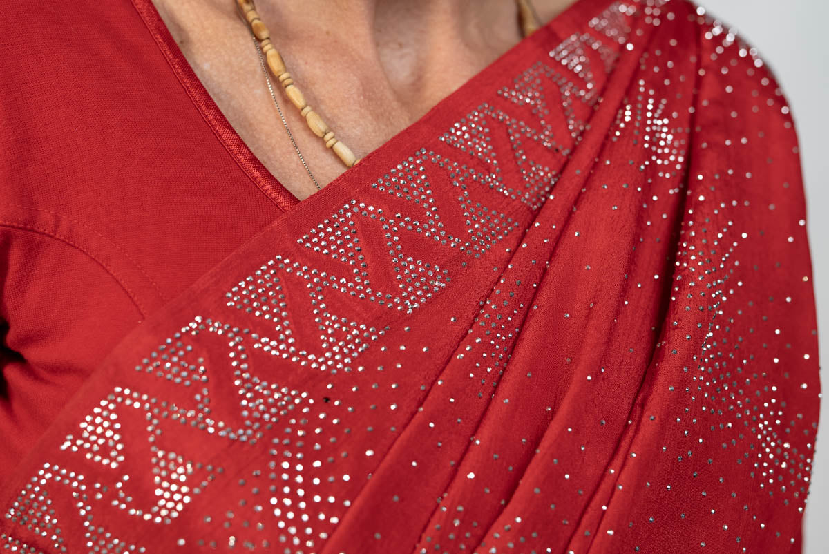 True Red Saree