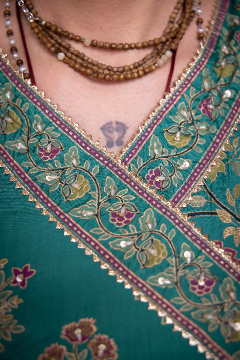 Persian Green Long Anarkali Dress