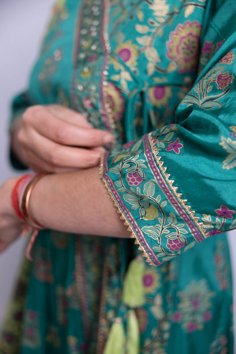 Persian Green Long Anarkali Dress