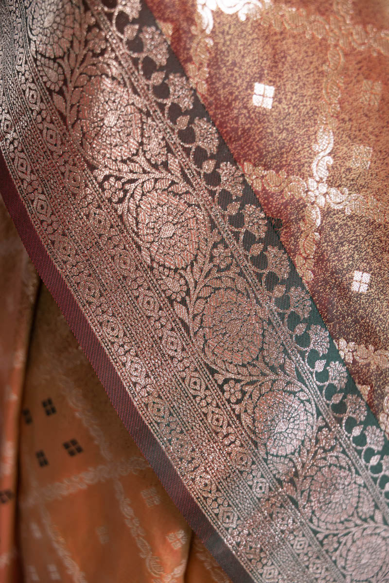 Banarasi Art Silk Traditional Saree Bronze