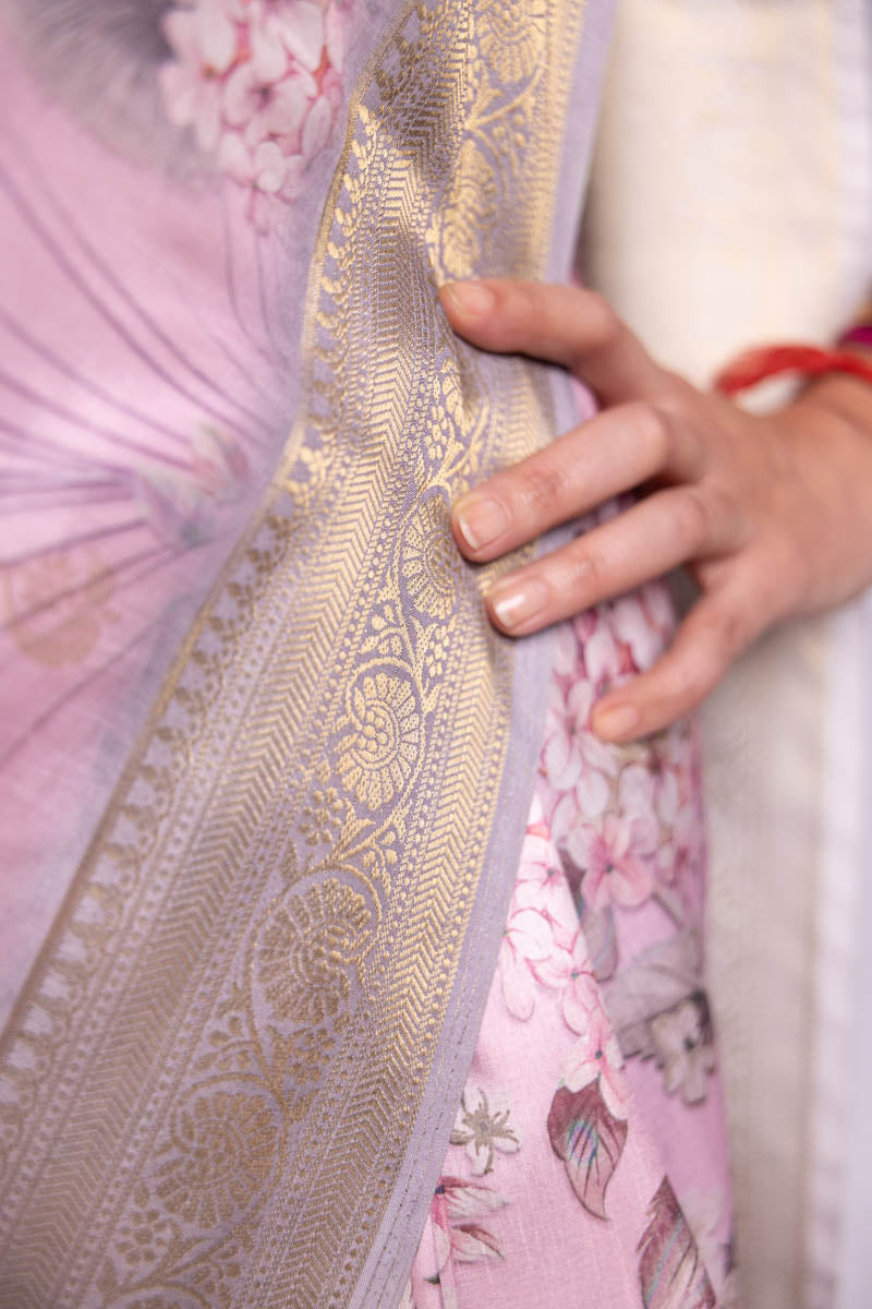 Floral Printed Banarasi Art Silk Saree