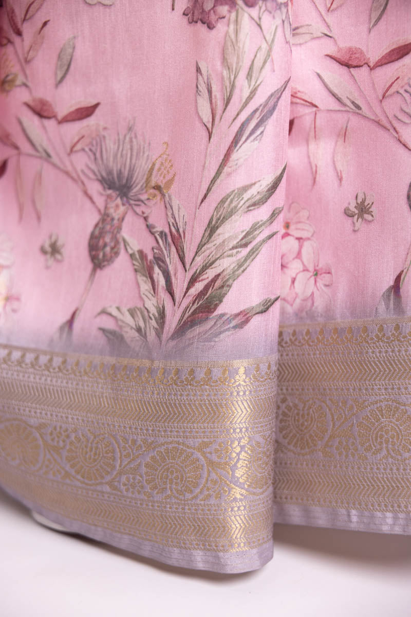 Floral Printed Banarasi Art Silk Saree