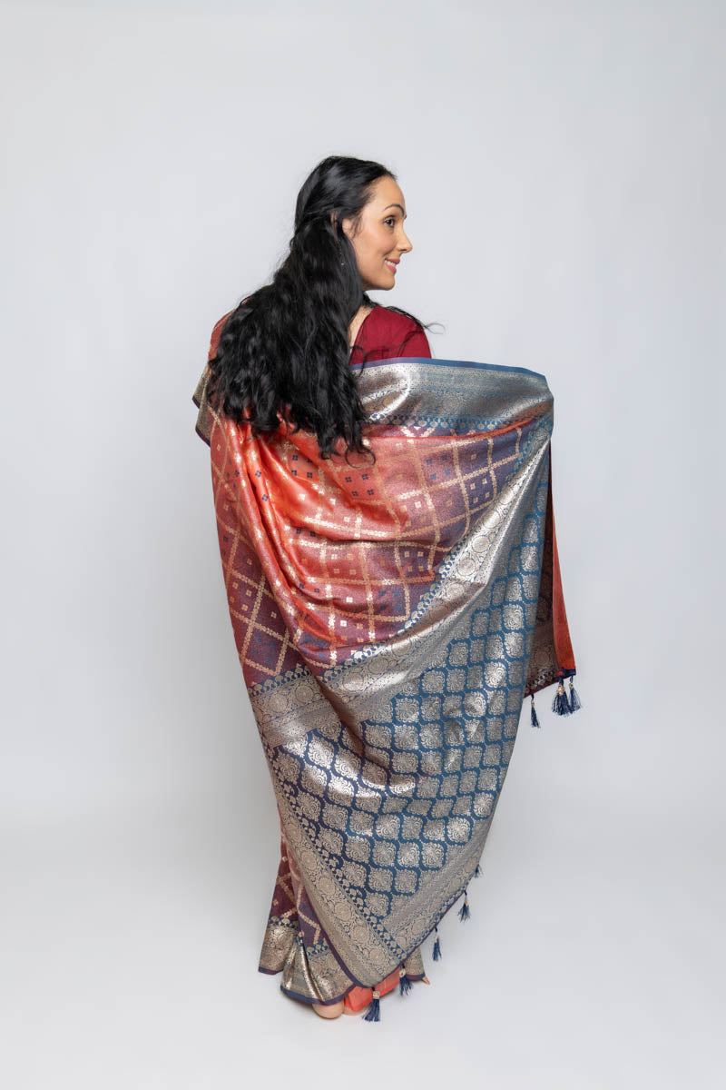 Banarasi Art Silk Traditional Saree Peach Pink