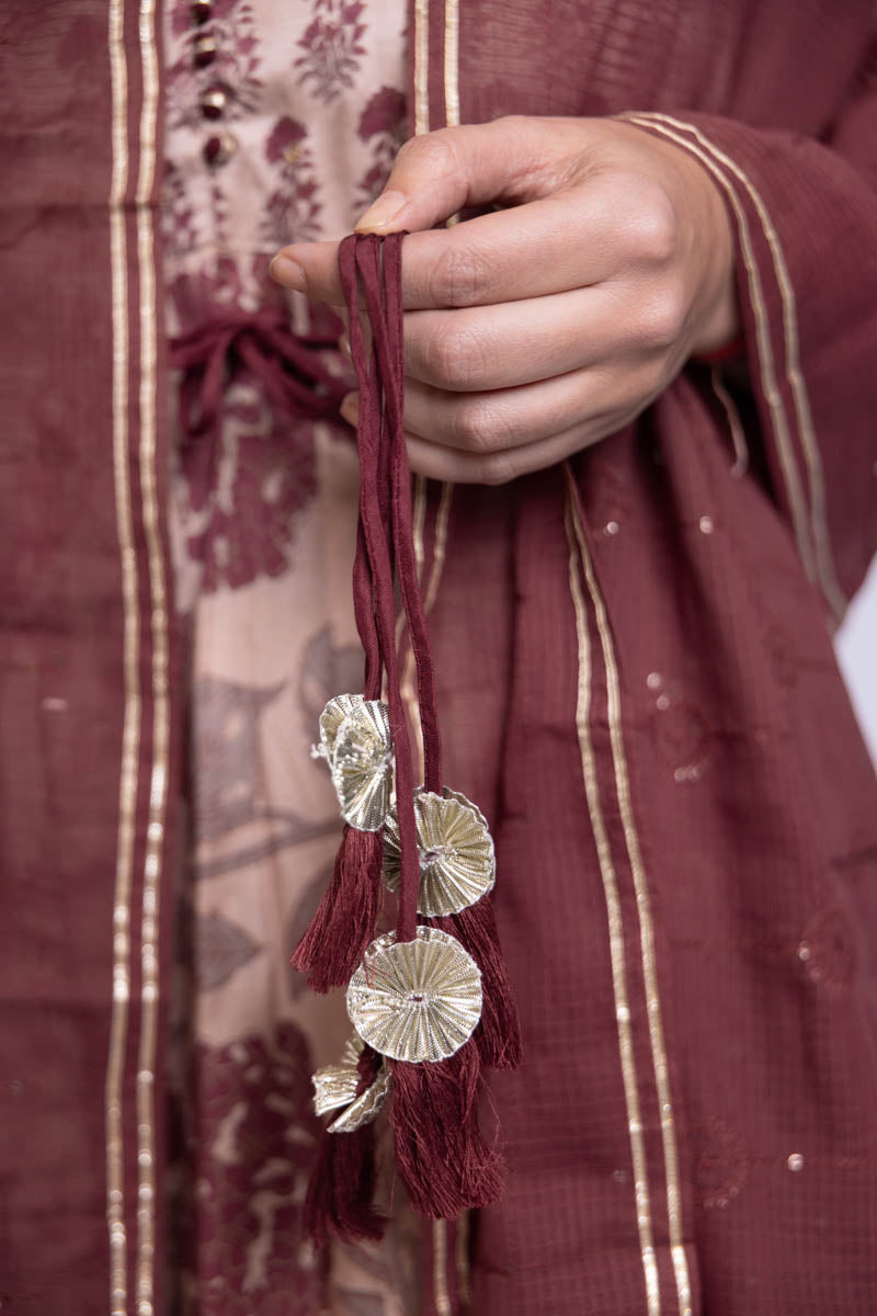China Rose Long Anarkali Dress