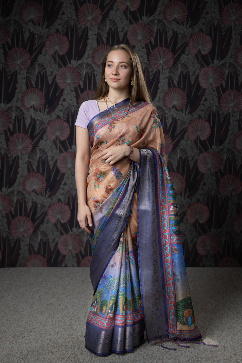 Soft Banarasi Art Silk Printed Saree