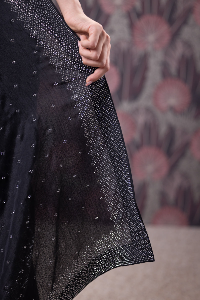 Obsidian Black Saree