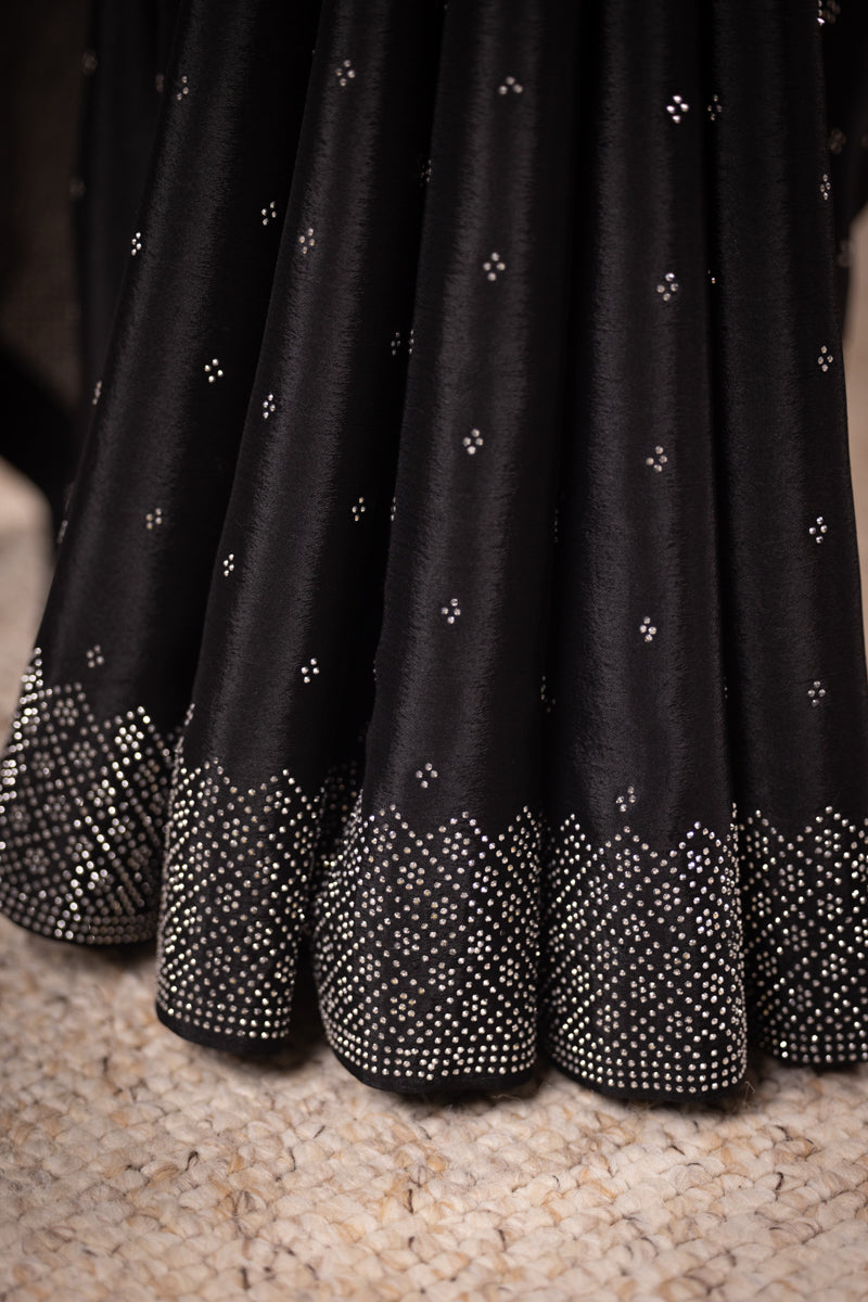 Obsidian Black Saree