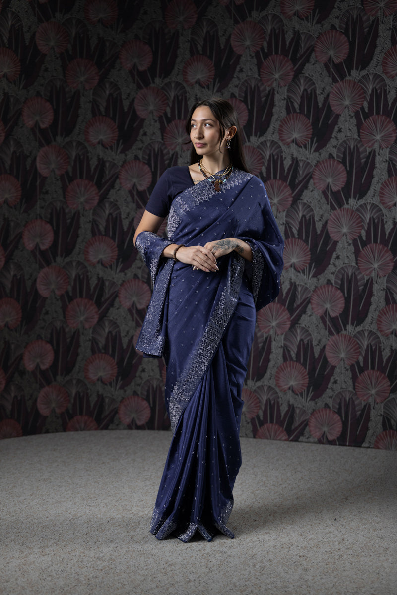 Navy Blue Saree