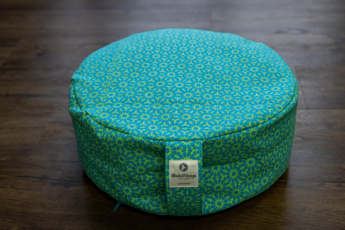 Meditation Cushion, Full-round, Turquoise Galaxy