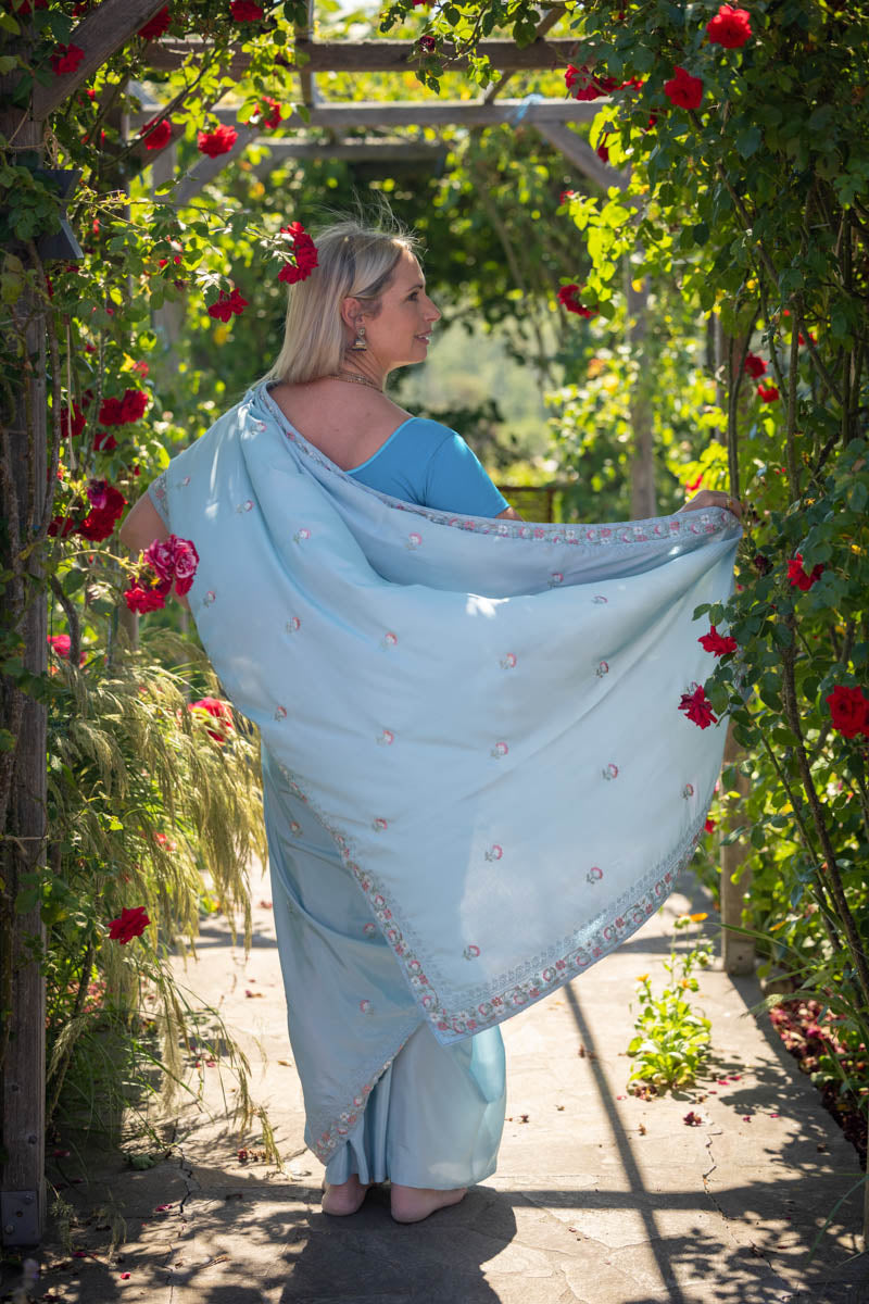 Bluebell Embroidered Georgette Saree