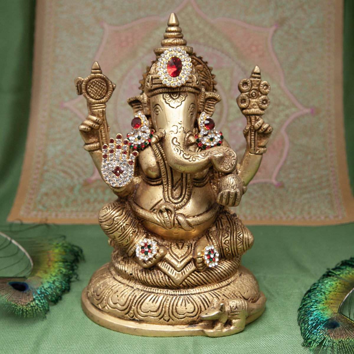 Decorazione di design in pietra - Ovale Bagliore / 30x25mm / Gioielli in pietra per decorazioni di divinità